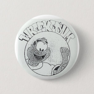 Ruinierter 'Um Melvin Kreis-Logo-Knopf Button