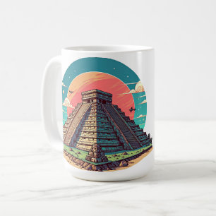 Ruins Mayan Pyramid art Kaffeetasse