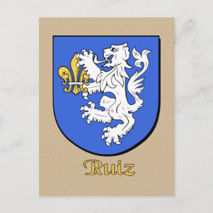 Ruiz Familie Heraldic Shield Postkarte