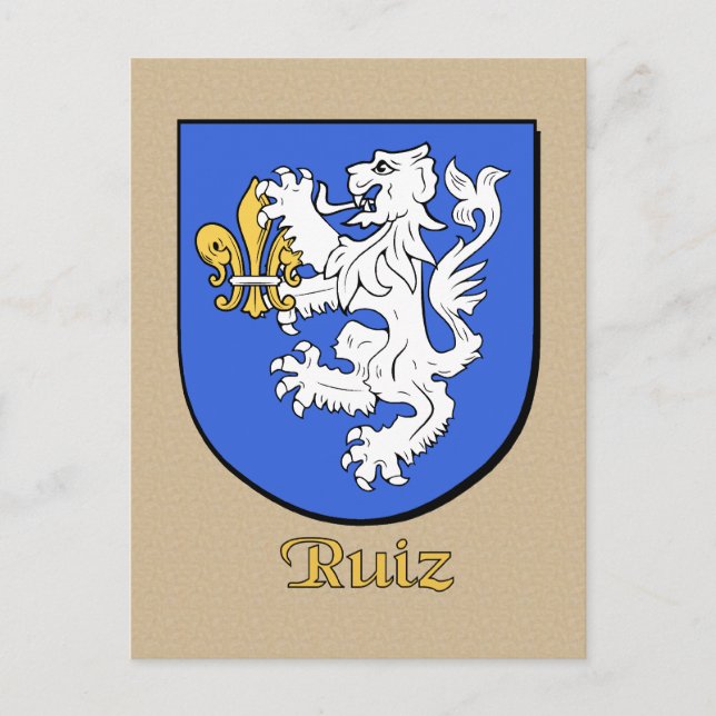 Ruiz Familie Heraldic Shield Postkarte (Vorderseite)