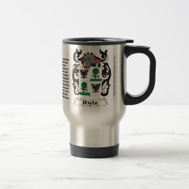 Ruiz Familien-Wappen Reise-Tasse Reisebecher (Rechts)