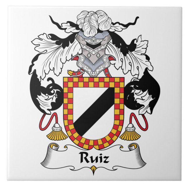 Ruiz Familienwappen Fliese (Vorderseite)