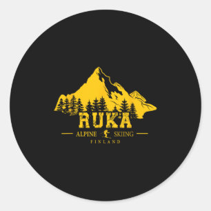 Ruka Finnland Skigebiet Kuusamo Rukatunturi Alpin Runder Aufkleber