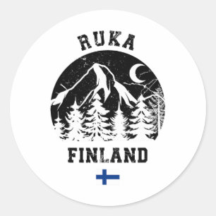 Ruka Kuusamo Finnland Skigebiet Rukatunturi Alpen Runder Aufkleber