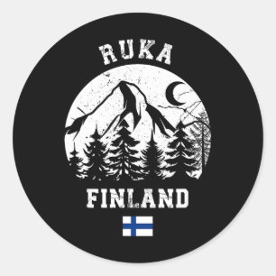 Ruka Kuusamo Finnland Skigebiet Rukatunturi Alpine Runder Aufkleber