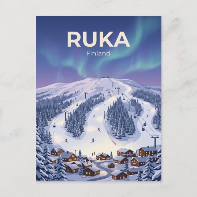 Ruka-Skigebiet Finnland Postkarte (Vorderseite)