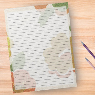 Ruled Retro Blume Mitte Jahrhundert Vintag Notizblock