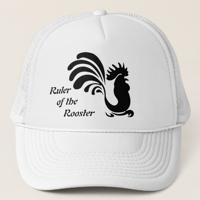 "Ruler of the Rooster" Stilisierte Rooster Cap Truckerkappe (Vorderseite)