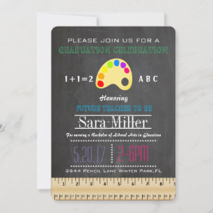 Ruler & Paint Teacher Abschluss Einladung