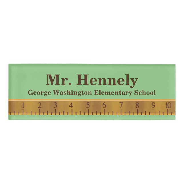 Ruler Teacher's Individuelle Name Tag Namenschild (Vorderseite)