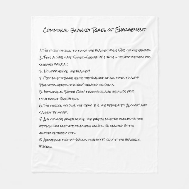 Rules of Engagement  Blanket Fleecedecke (Vorderseite)