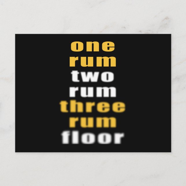 Rum drink alkoholisches Party lustiges Sprichwort Postkarte (Vorderseite)