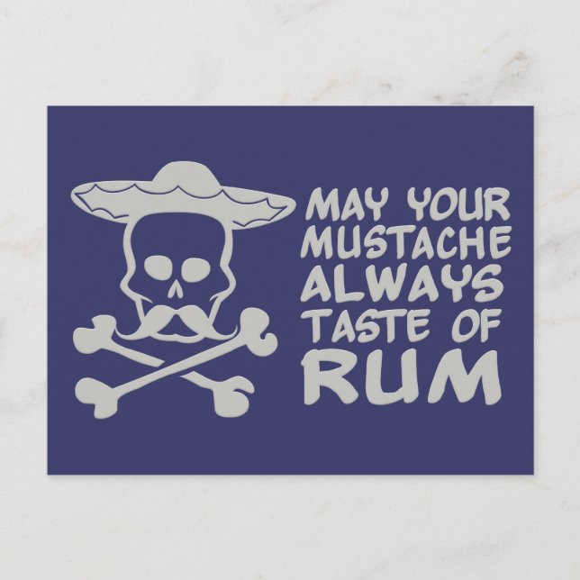 Rum Mustache benutzerdefinierte Farbpostkarte Postkarte (Vorderseite)