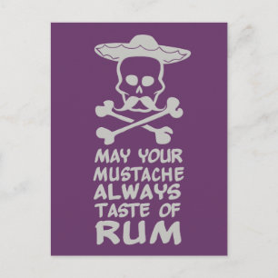 Rum Mustache benutzerdefinierte Farbpostkarte Postkarte
