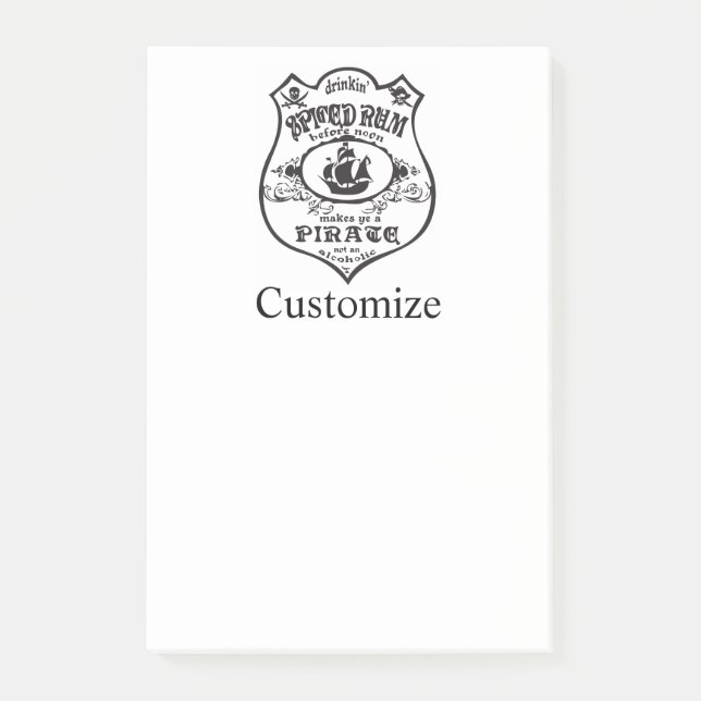 Rum Pirate Drink Thunder_Cove Post-it Klebezettel (Vorderseite)