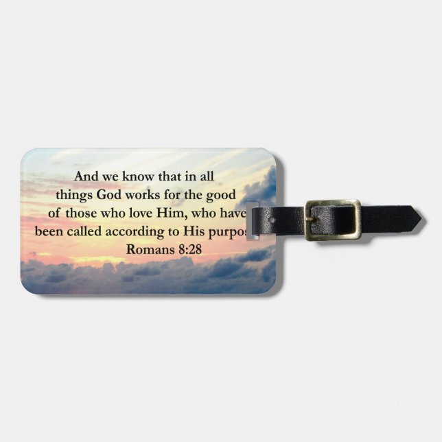 RUMÄNE 8:28 GLAUBEN GEPÄCKANHÄNGER (Vorderseite horizontal)