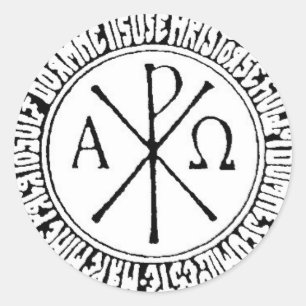 Rumäne Christogram mit Jesus-Gebet Runder Aufkleber