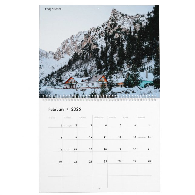 Rumänien 2024 Zwei Seiten großer Kalender, weiß Kalender (Feb 2026)