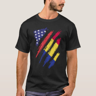 Rumänien American Grown Flag USA Patriot Heritage T-Shirt