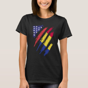 Rumänien American Grown Flag USA Patriot Heritage T-Shirt