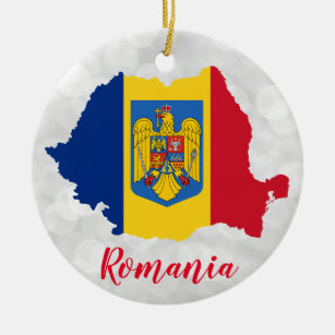 Rumänien - Flag-Karte Keramik Ornament