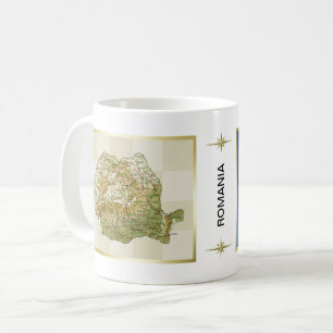 Rumänien-Flagge + Karte Tasse