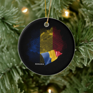 Rumänien-Flagge Keramik Ornament