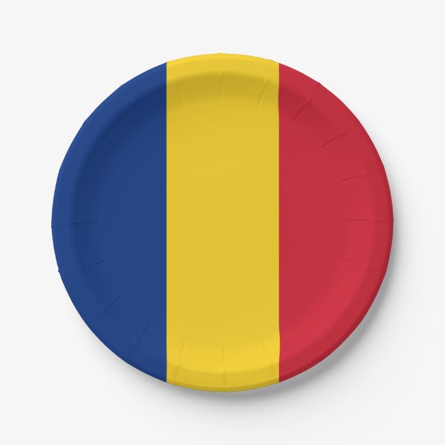 Rumänien-Flagge Pappteller (Vorderseite)