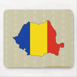 Rumänien-Flaggen-Karte Größengleich Mousepad