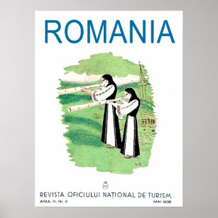 Rumänien: Frauen mit traditionellen Musikinstrumen Poster
