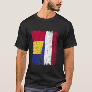 Rumänien Holland Halbfahne Rumänisches niederländi T-Shirt