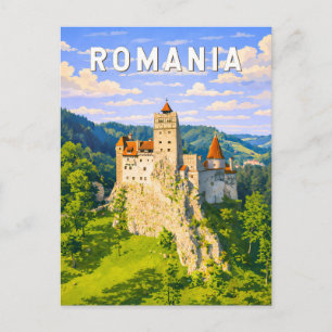 Rumänien Illustration Reise Kunst Vintage Postkarte