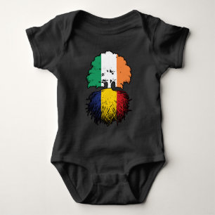 Rumänien Irisch Irland Tree Roots Flag Baby Strampler
