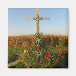 Rumänien, Kruzifix, Straßenrand-Schrein Magnet