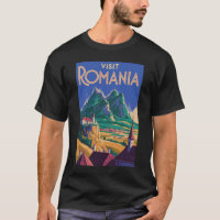 Rumänien Landschaft Illustration Reise Kunst Vinta