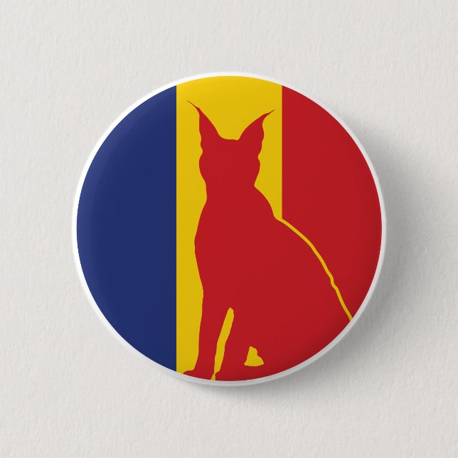 Rumänien Lynx Nationale rumänische Tierflagge Button (Vorderseite)