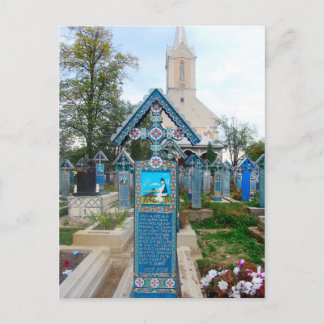 Rumänien, Marumures, fröhlicher Friedhof, Feiertagspostkarte