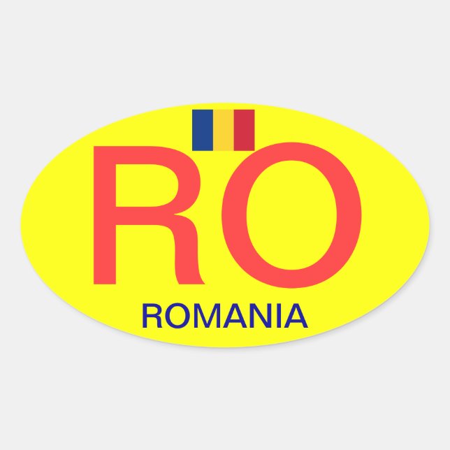 Rumänien* Oval Autoaufkleber Ovaler Aufkleber (Vorderseite)