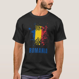 Rumänien Retro Vintage Wasserfarben Sport Rumänisc T-Shirt