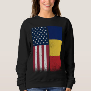 Rumänien Rumänische Amerikanische Flaggen Stolz U Sweatshirt