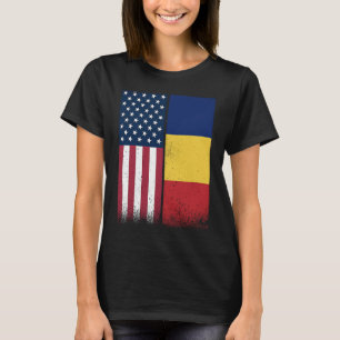 Rumänien Rumänische Amerikanische Flaggen Stolz U T-Shirt