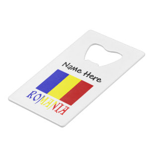Rumänien Rumänische Flagge Schwarz Personalisierun Geldbeutel Flaschenöffner