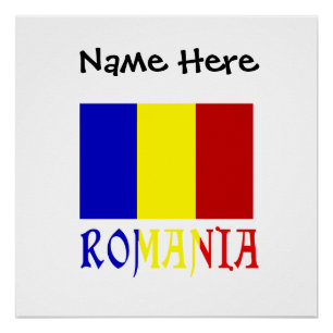 Rumänien Rumänische Flagge Schwarz Personalisierun Poster