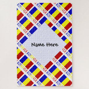 Rumänien Rumänische Flagge Titel Schwarze Personal Puzzle