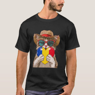 Rumänien Rumänische Wurzeln Süße Katze Herz Rumäni T-Shirt