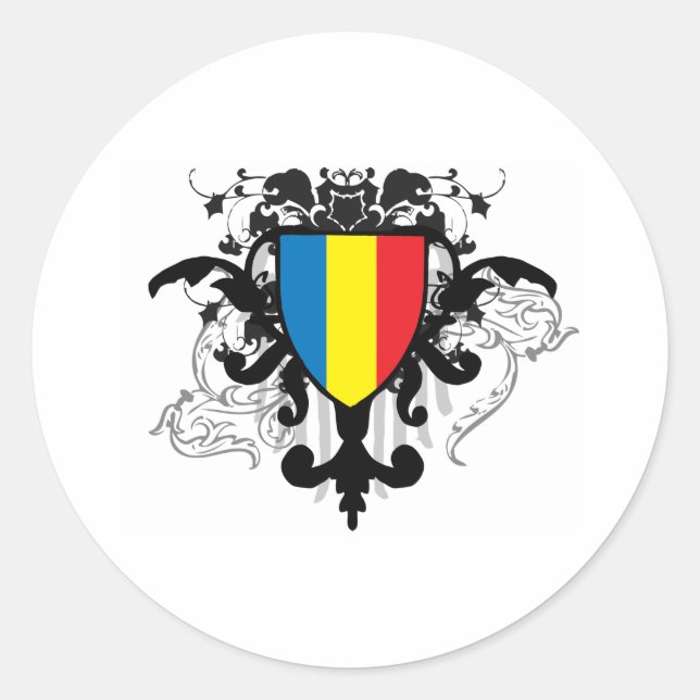 Rumänien Runder Aufkleber (Vorderseite)