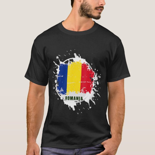 Rumänien Splash T-Shirt (Vorderseite)