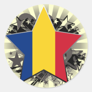 Rumänien Star Runder Aufkleber