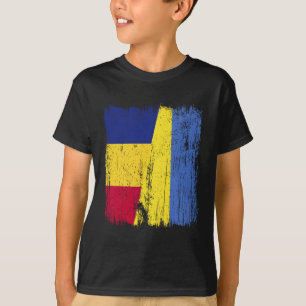Rumänien Ukraine Halbflagge Rumänisches Ukrainisch T-Shirt