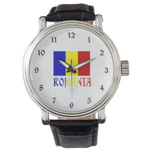 Rumänien und rumänische Flagge Armbanduhr